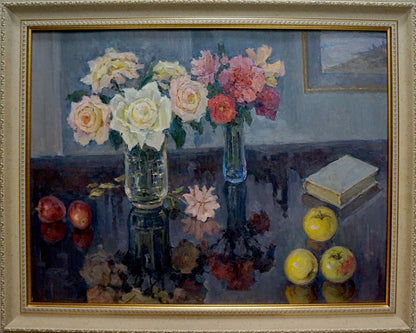 Oil painting Still life with roses Gorobets Pavel Matveevich