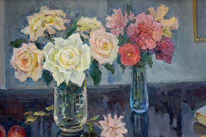 Oil painting Still life with roses Gorobets Pavel Matveevich
