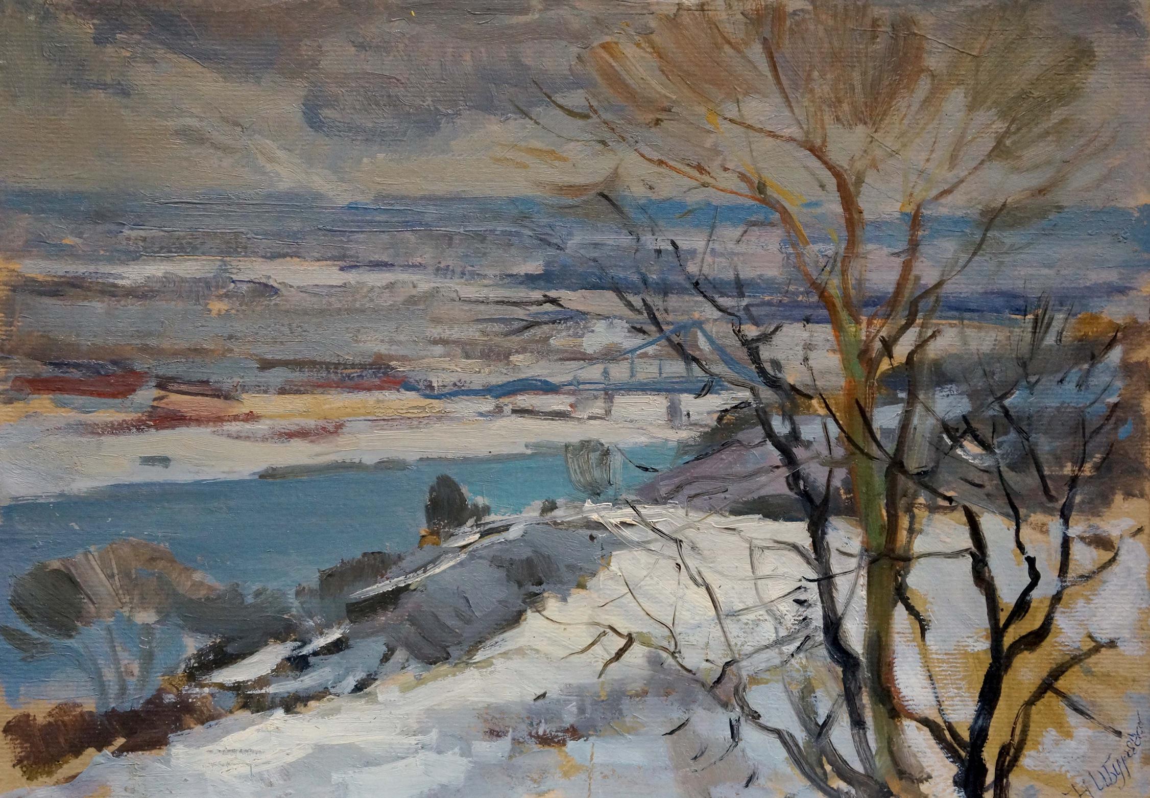 Oil painting Before a winter snowstorm Nikolay Buryachok