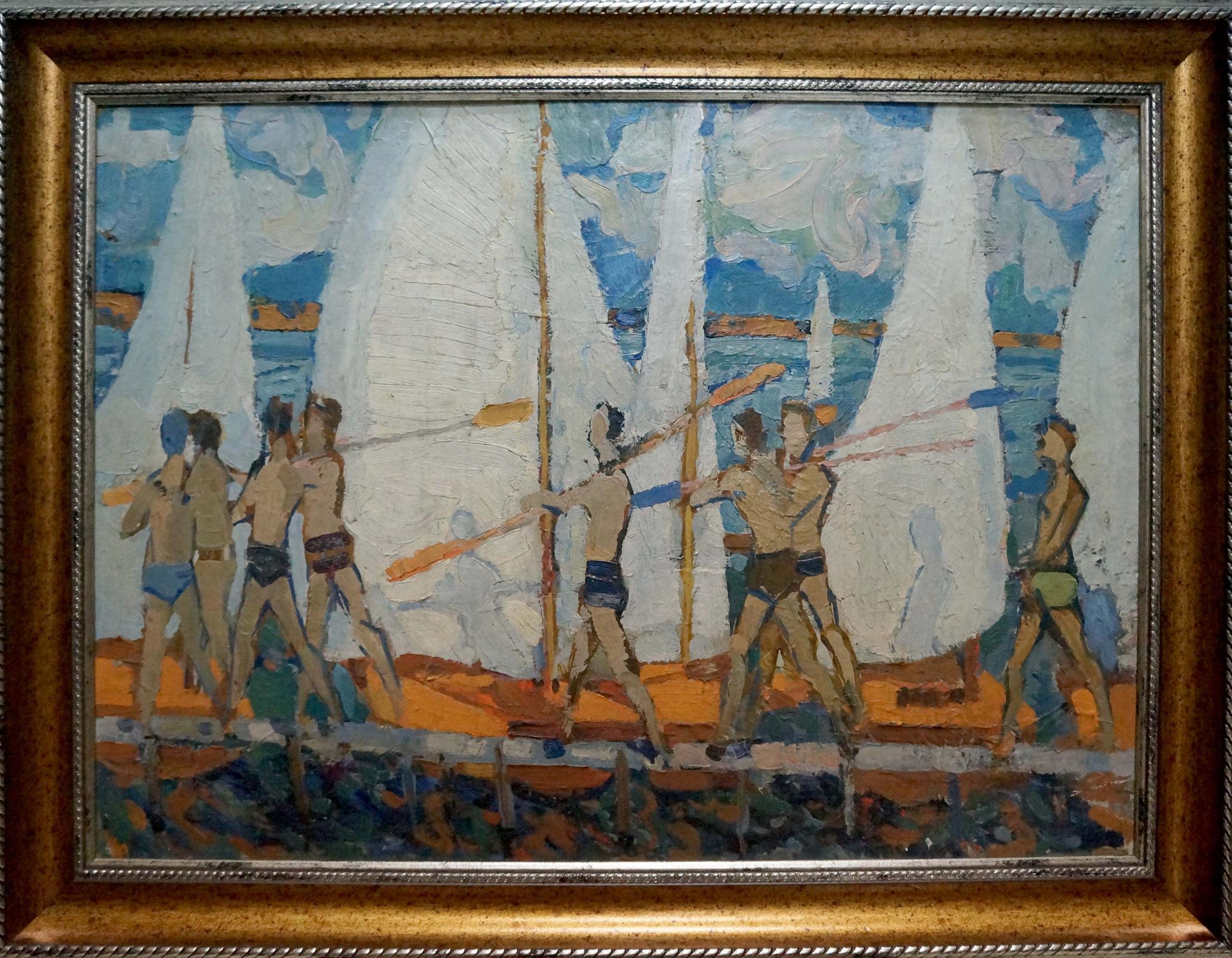 Oil painting Rowers Afanasyev Vladimir Nikolaevich