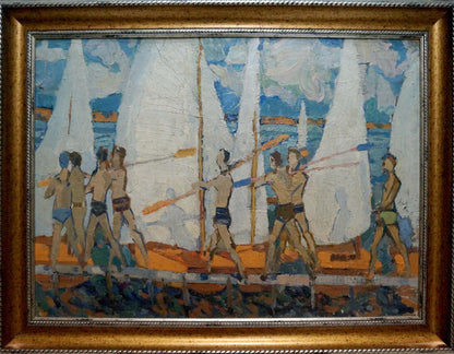 Oil painting Rowers Afanasyev Vladimir Nikolaevich