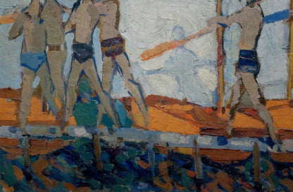 Oil painting Rowers Afanasyev Vladimir Nikolaevich