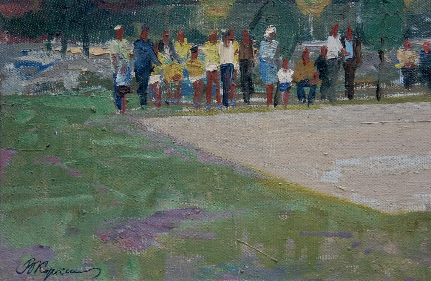 Oil painting Stadium Korostelev Vladimir Alexandrovich