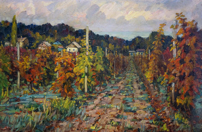 Oil painting Vineyards in the village Petr Kolomoitsev