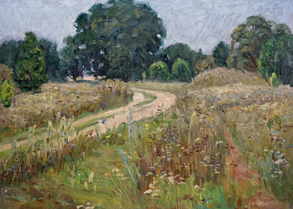Oil painting Road to the forest Gantman Moisey Faibovich