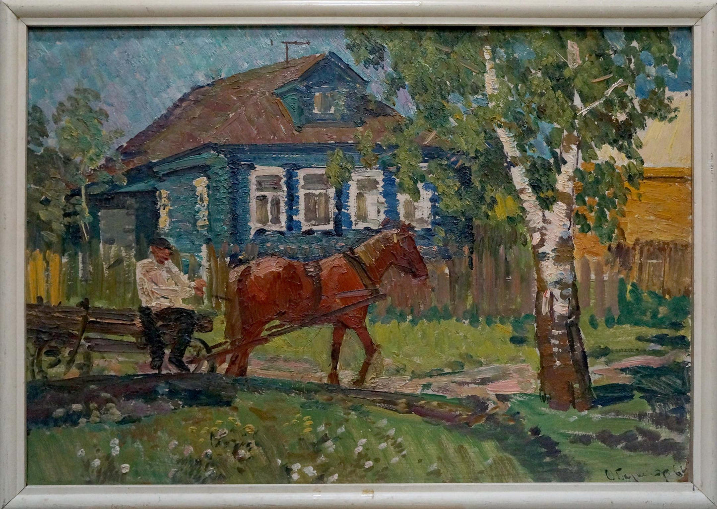 Oil painting Street in the village Baumeister Oleg Viktorovich