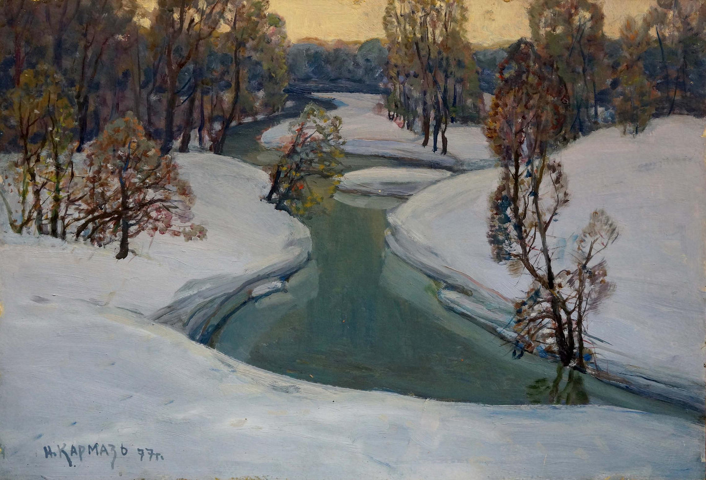 Oil painting Winter morning Karmaz Nikolay Afanasevich