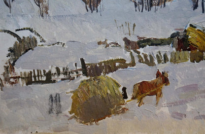 Rostislav Mikhailovich Zvyagintsev's oil painting of a winter landscape