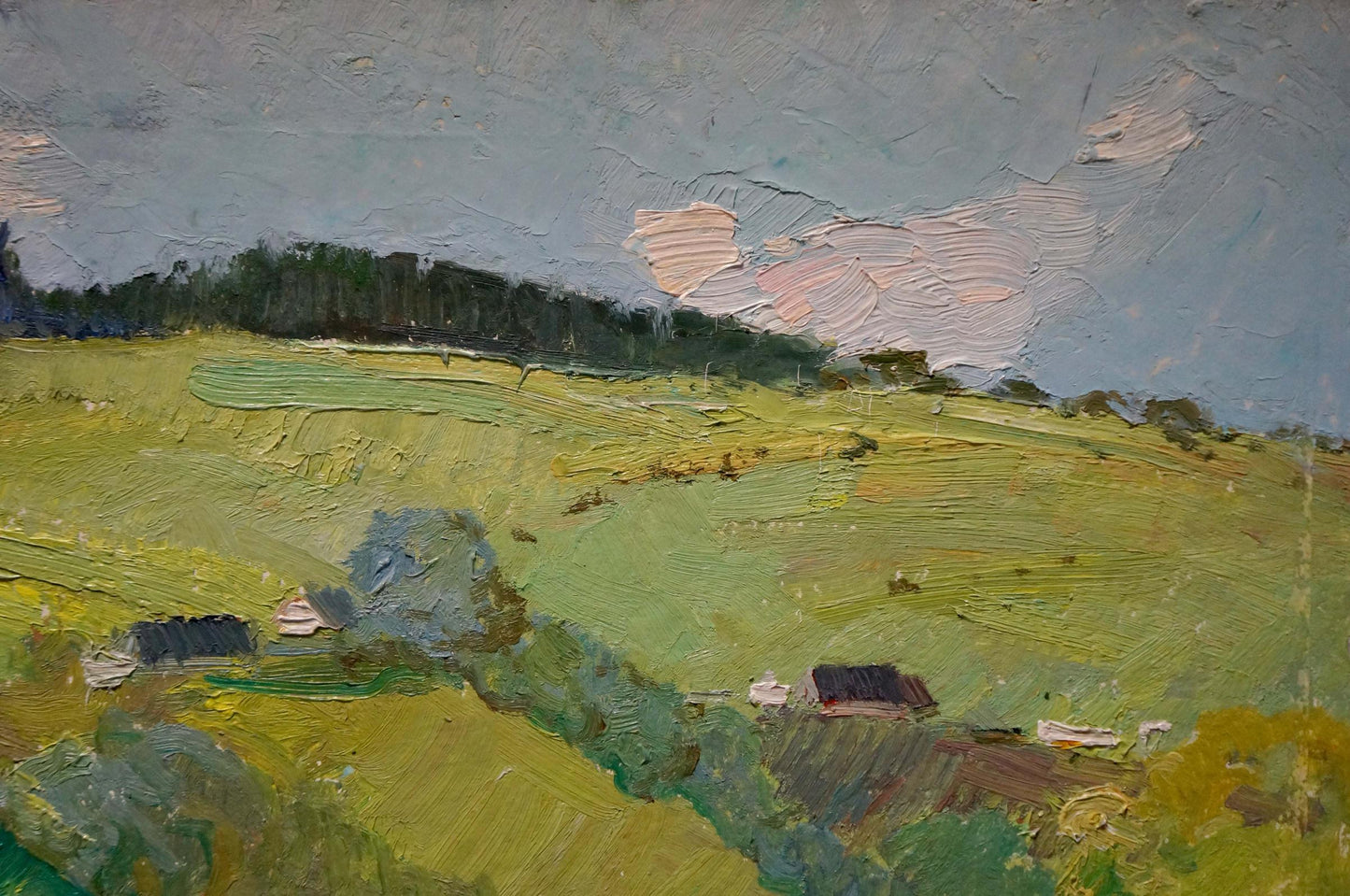 Oil painting Village by the mountain Sevastyanov Viktor Grigorievich