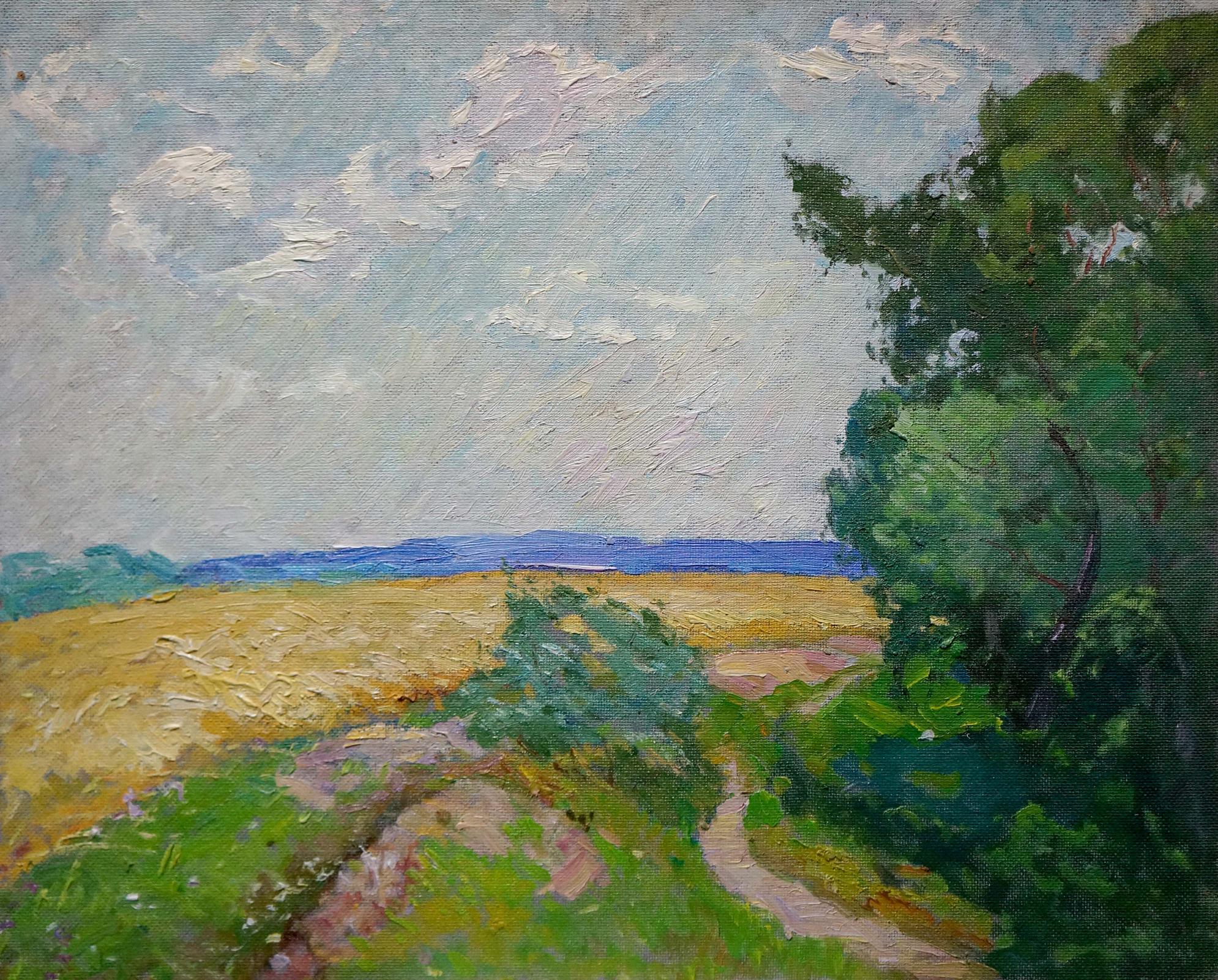 Oil painting Sevastyanov Viktor Grigorievich Field landscape