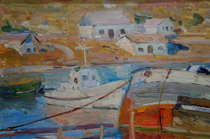 Oil painting In Port Khodchenko Lev Pavlovich