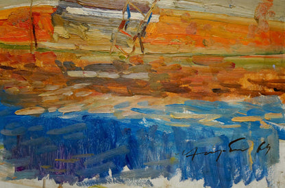 Oil painting In Port Khodchenko Lev Pavlovich