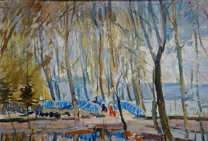 In the park, Tkachenko Andrey Zinovievich's oil painting showcases spring