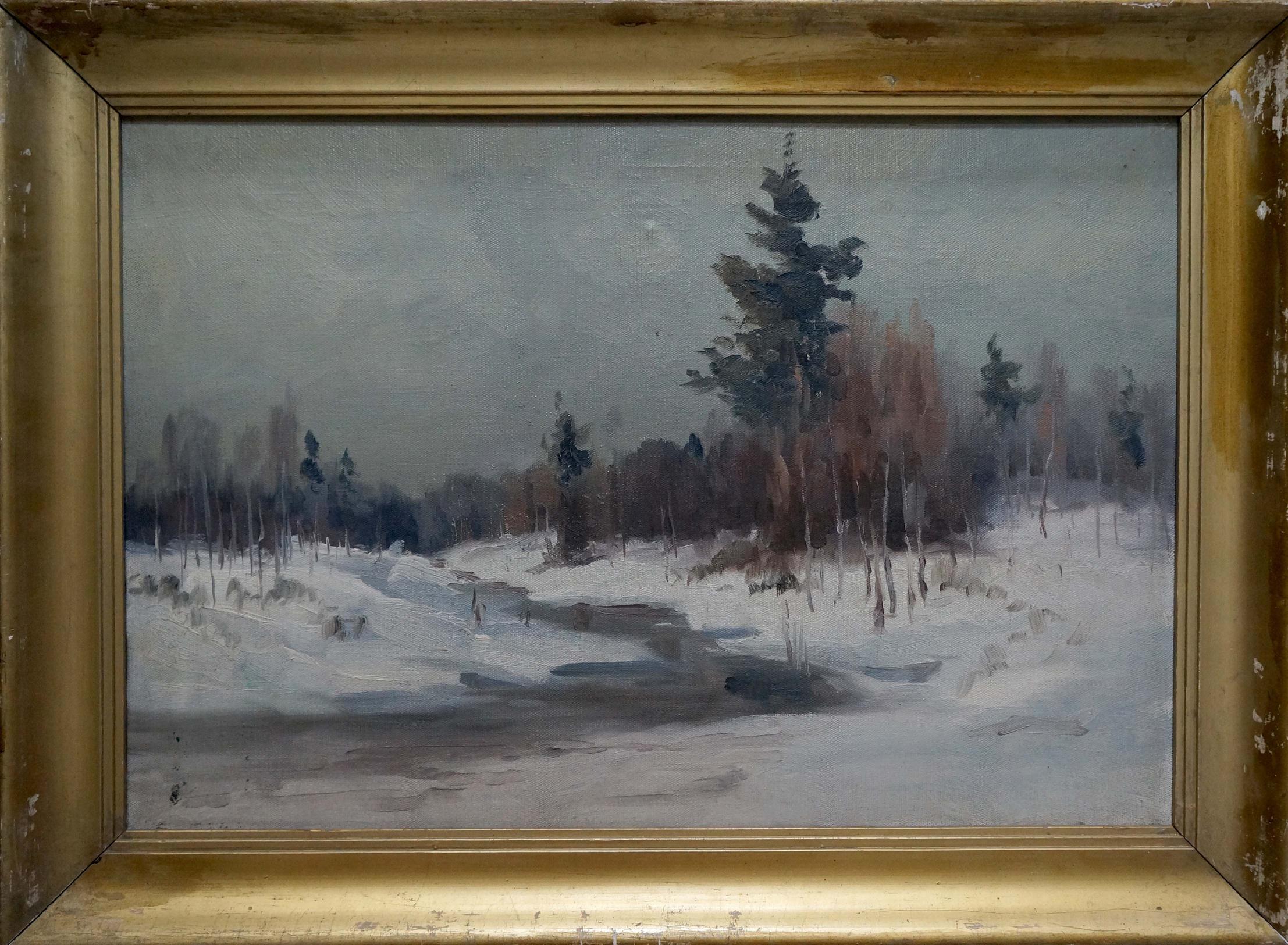 Oil painting Winter landscape An artist from Stavropol
