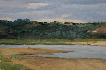 Oil painting River landscape An artist from Stavropol