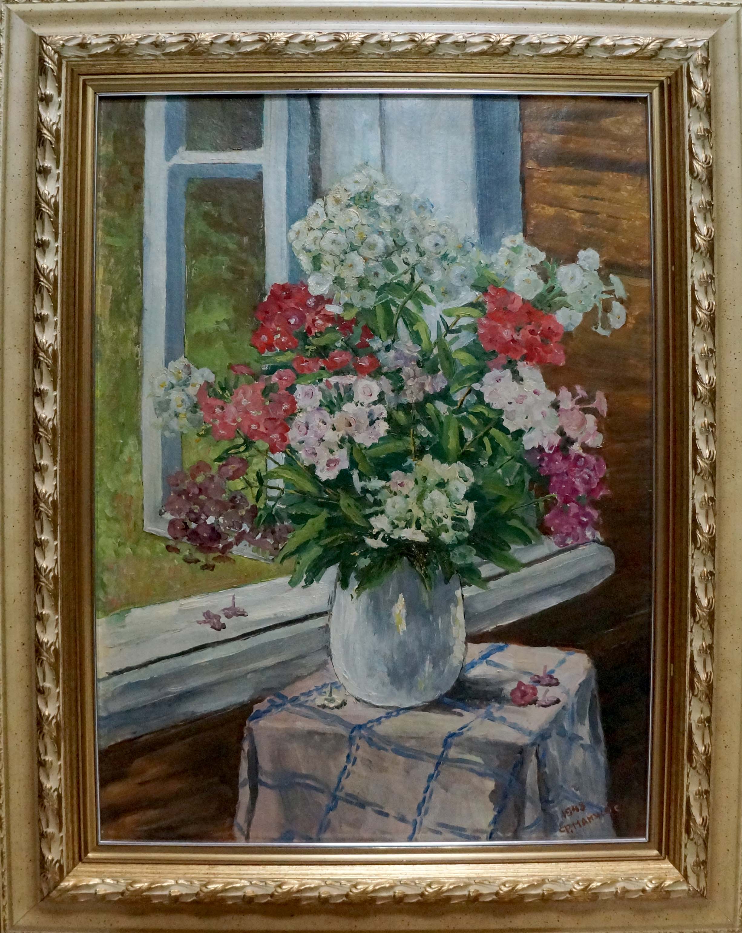 Oil painting Flowers F. Manjos