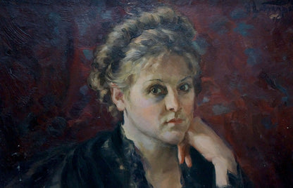Oil painting Woman portrait N. Dobronravov