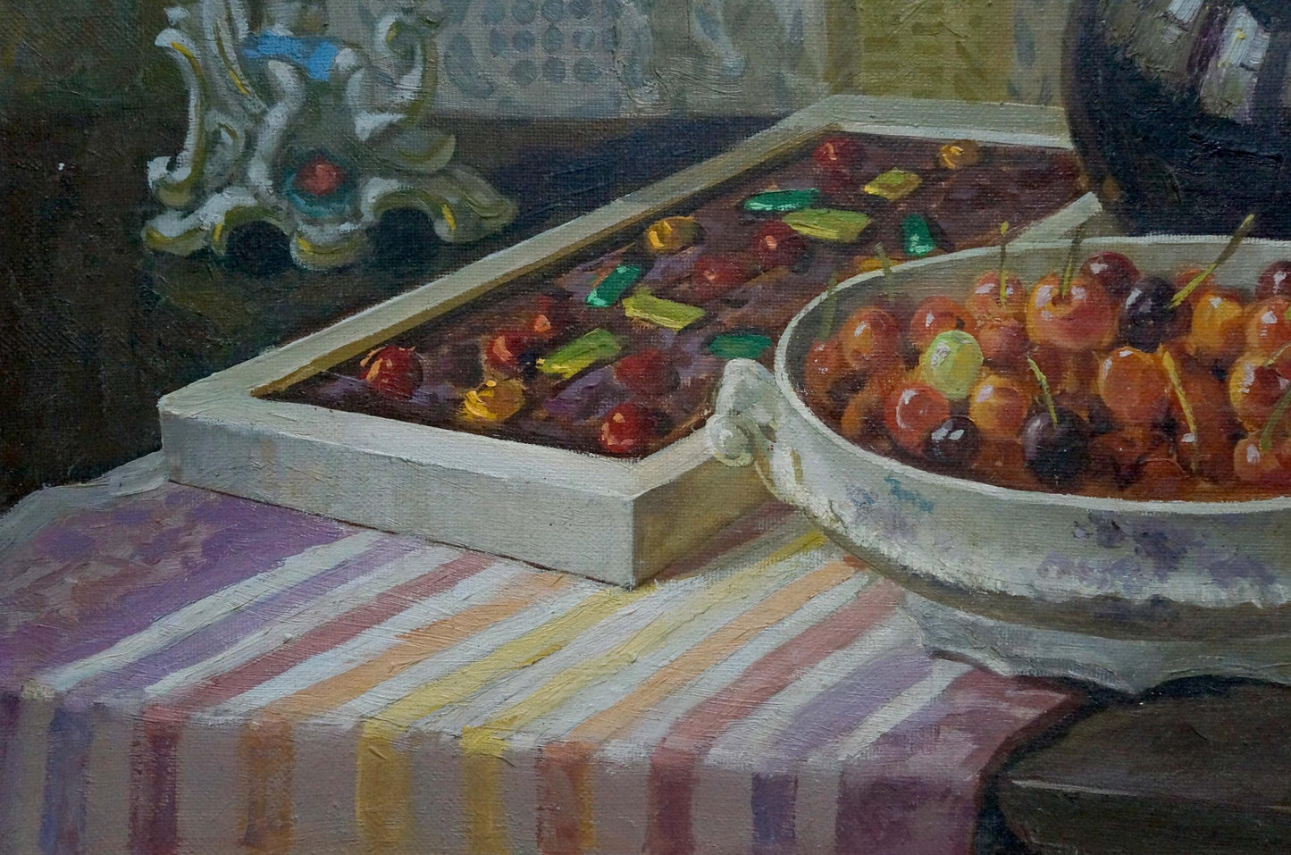 Oil painting Still life with cherries Ozernikov Vladimir Borisovich