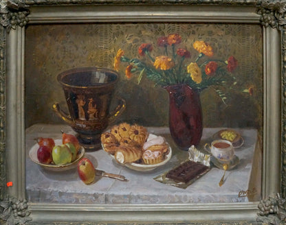 Oil painting Food on the table Ozernikov Vladimir Borisovich