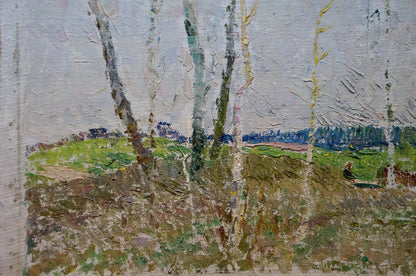 Oil painting Lonely birches Sevastyanov Viktor Grigorievich