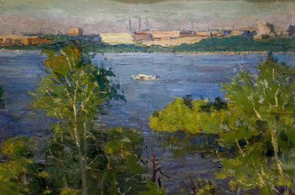 Oil painting River landscape Egorov Boris Kuzmich