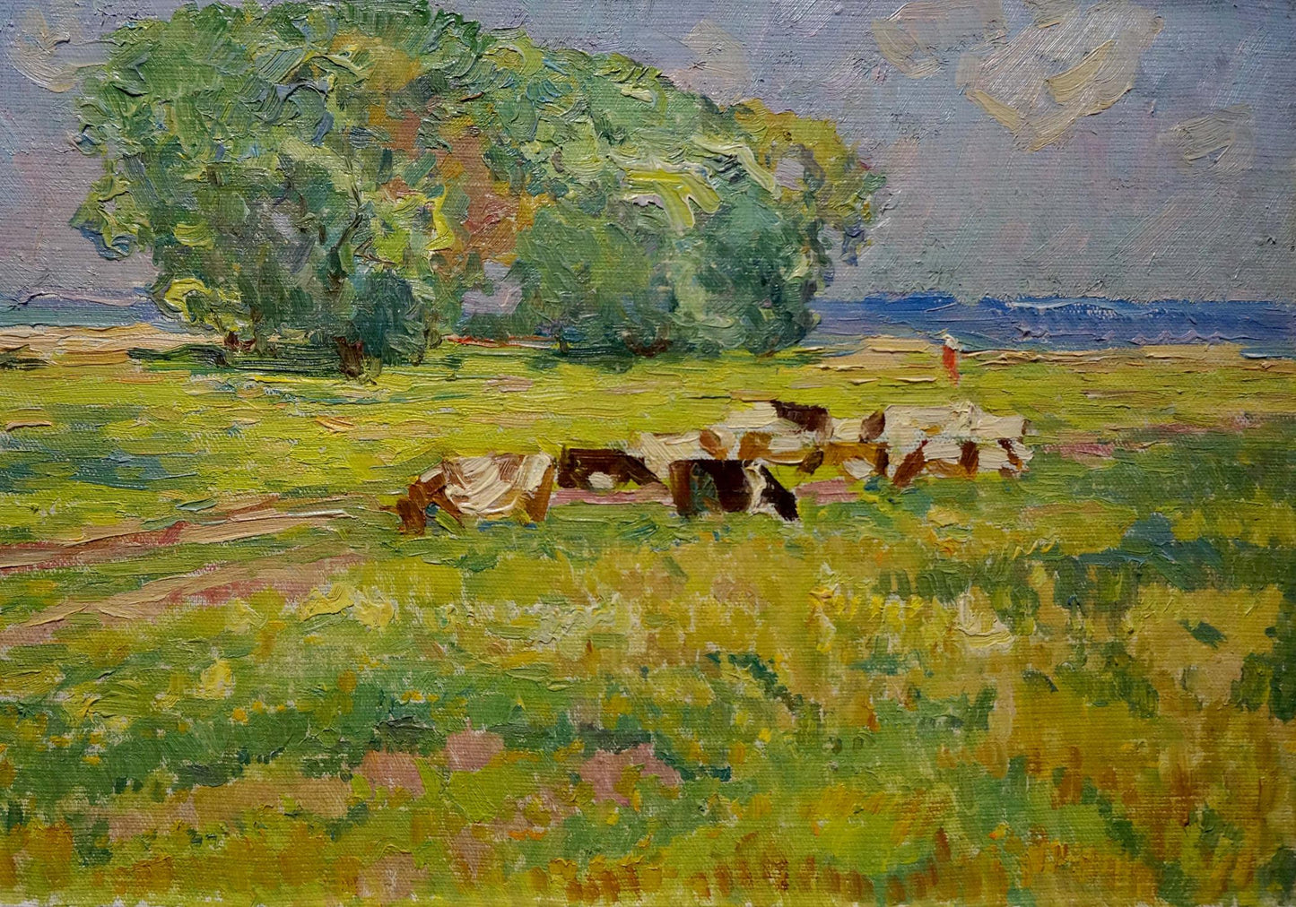 Oil painting Cows on the lawn Sevastyanov Viktor Grigorievich