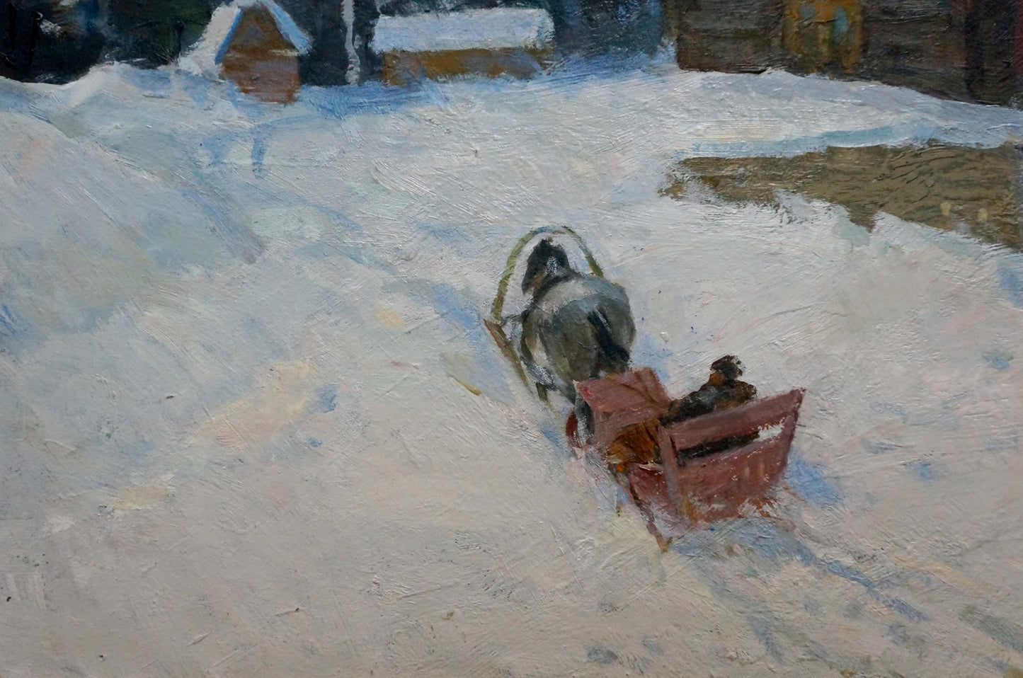 Oil painting Winter landscape Vasetsky Grigory Stepanovich