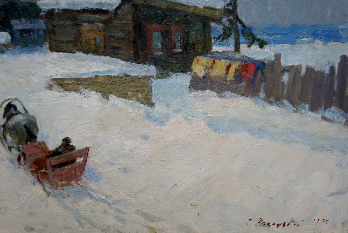 Oil painting Winter landscape Vasetsky Grigory Stepanovich