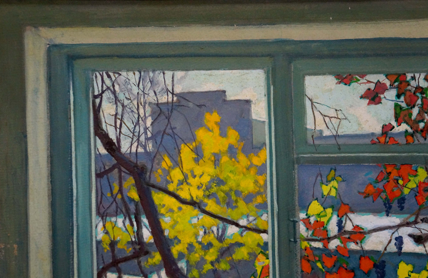 Oil painting View from the window Vlasov Vladimir Grigorievich
