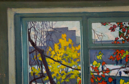 Oil painting View from the window Vlasov Vladimir Grigorievich