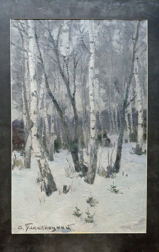 Oil painting Winter forest landscape Plamenitsky Anatoly Alexandrovich