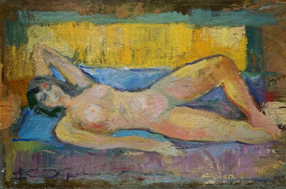 Oil painting Portrait of a naked girl Valentin Dmitrievich Khrushch