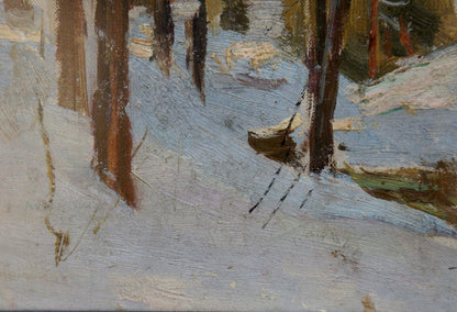 Oil painting Landscape in the forest
