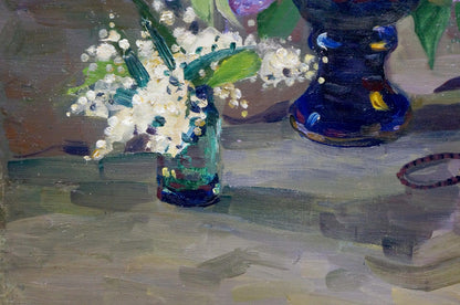 Oil painting Luxurious lilac in a vase Unknown artist