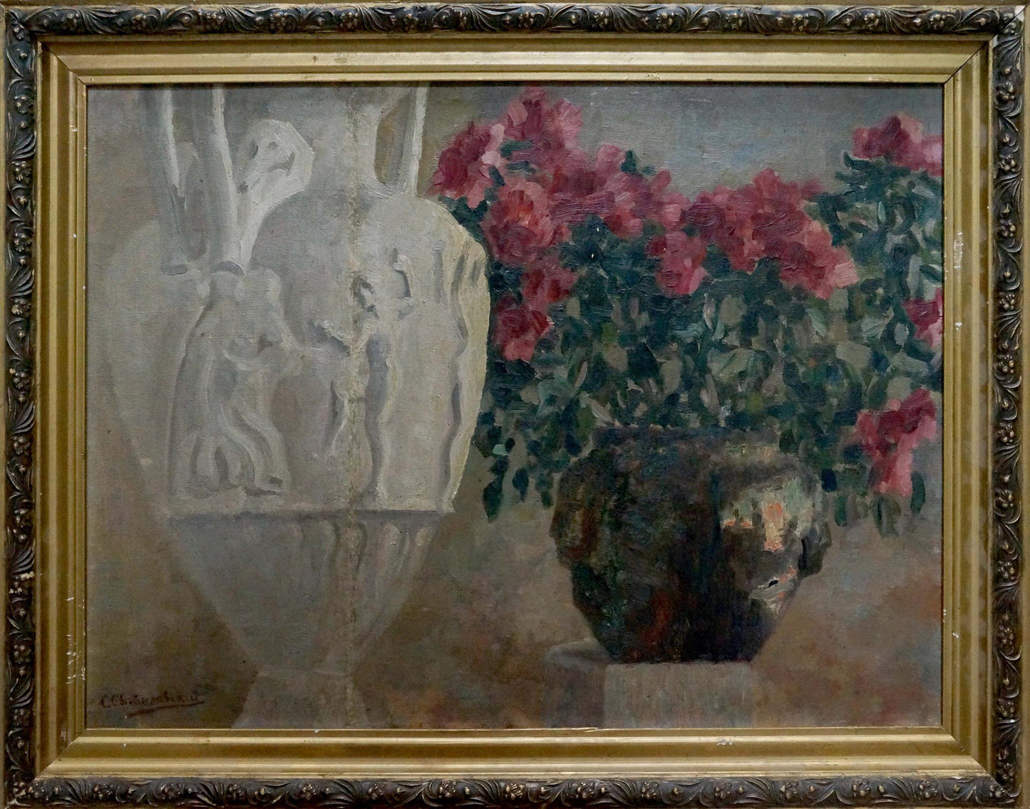 Oil painting Flowers Sergei Ivanovich Svetoslavsky