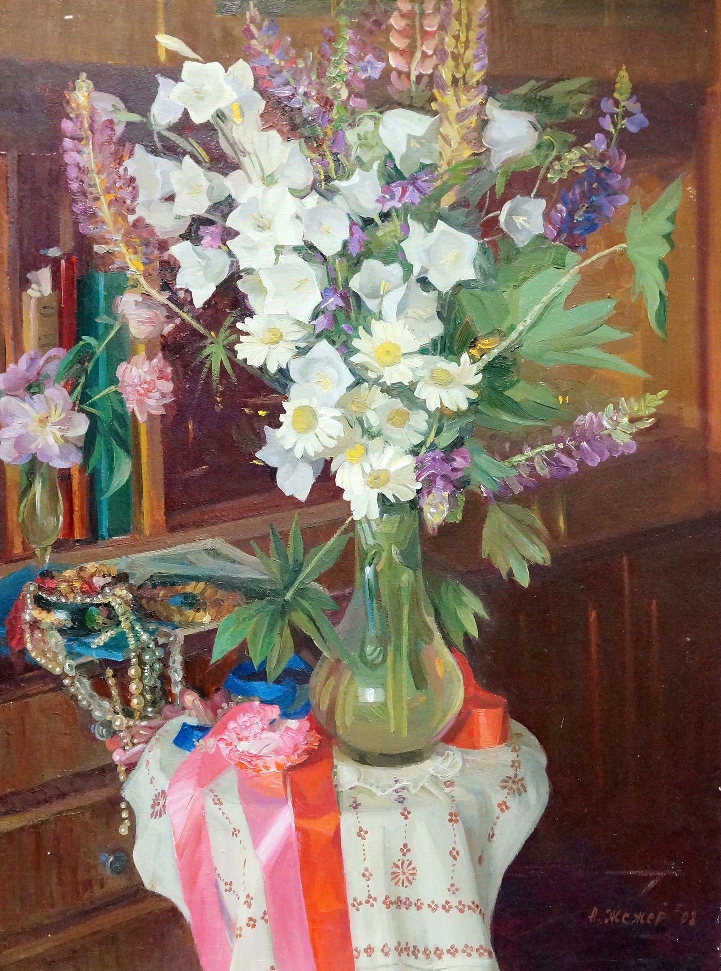 Oil painting Flowers Zhezher Anatoly Mikhailovich