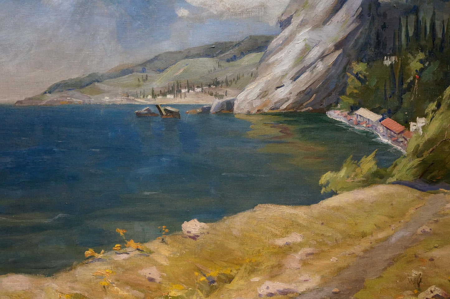 Oil painting Walk near the seashore Unknown artist