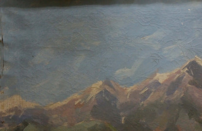 Oil painting Landscape in the mountains