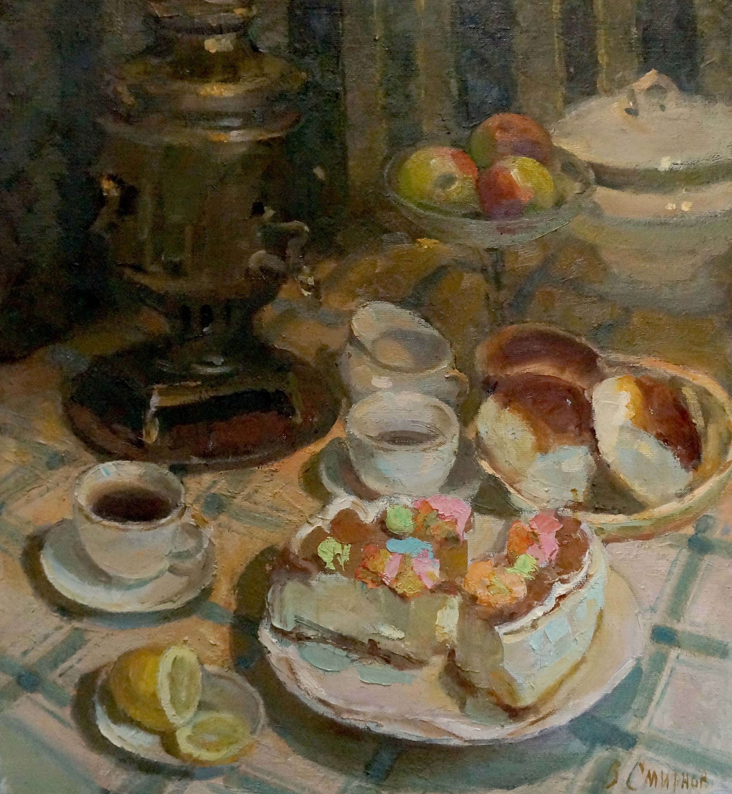 Oil painting Sweet table Smirnov Valentin Sergeevich