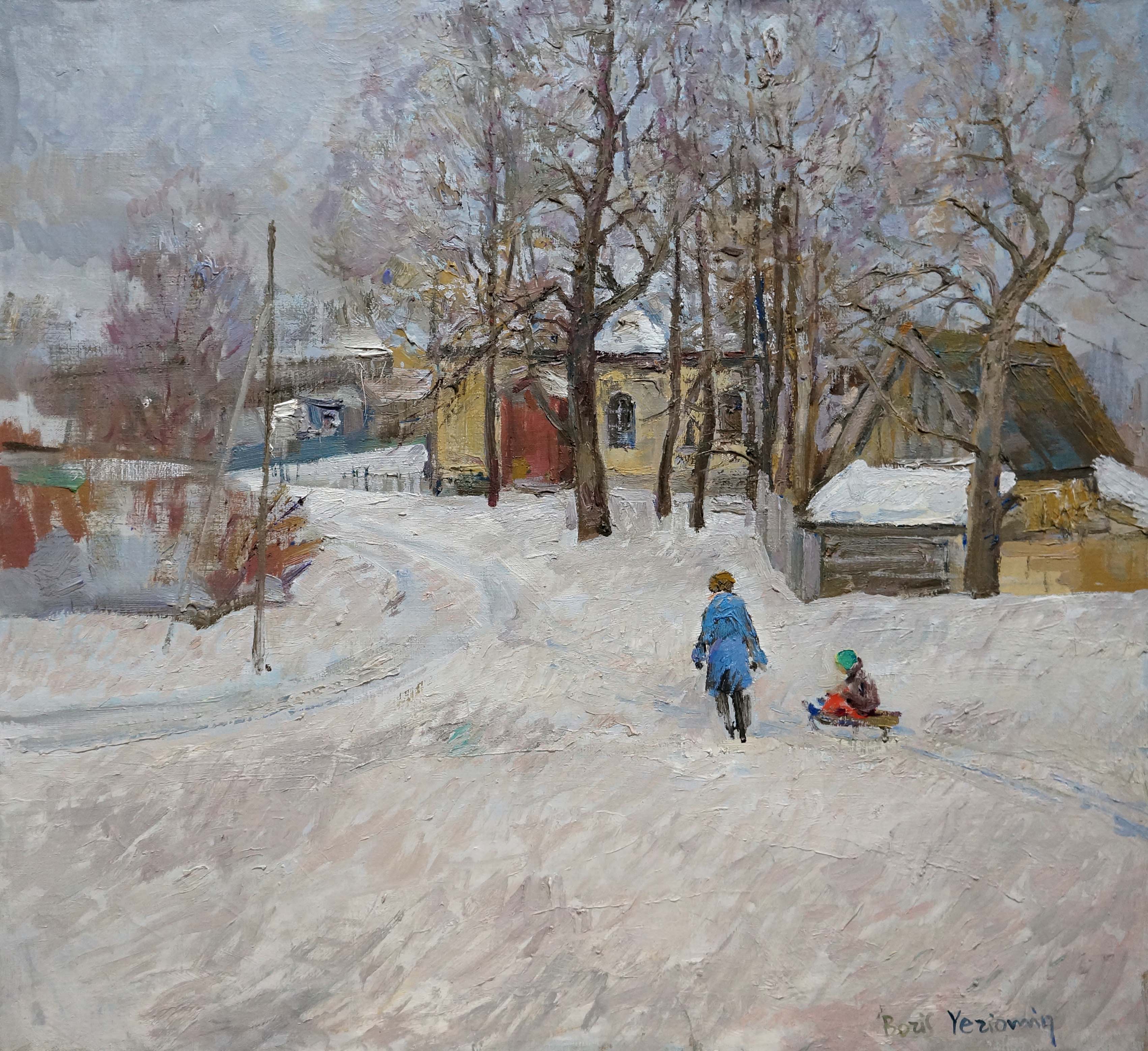 Oil painting Winter landscape Eremin Boris Alexandrovich