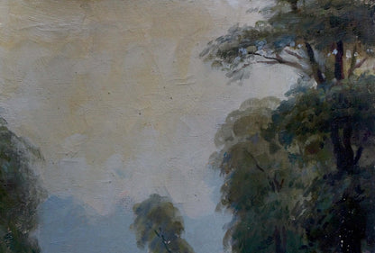 Oil painting Swamp landscape