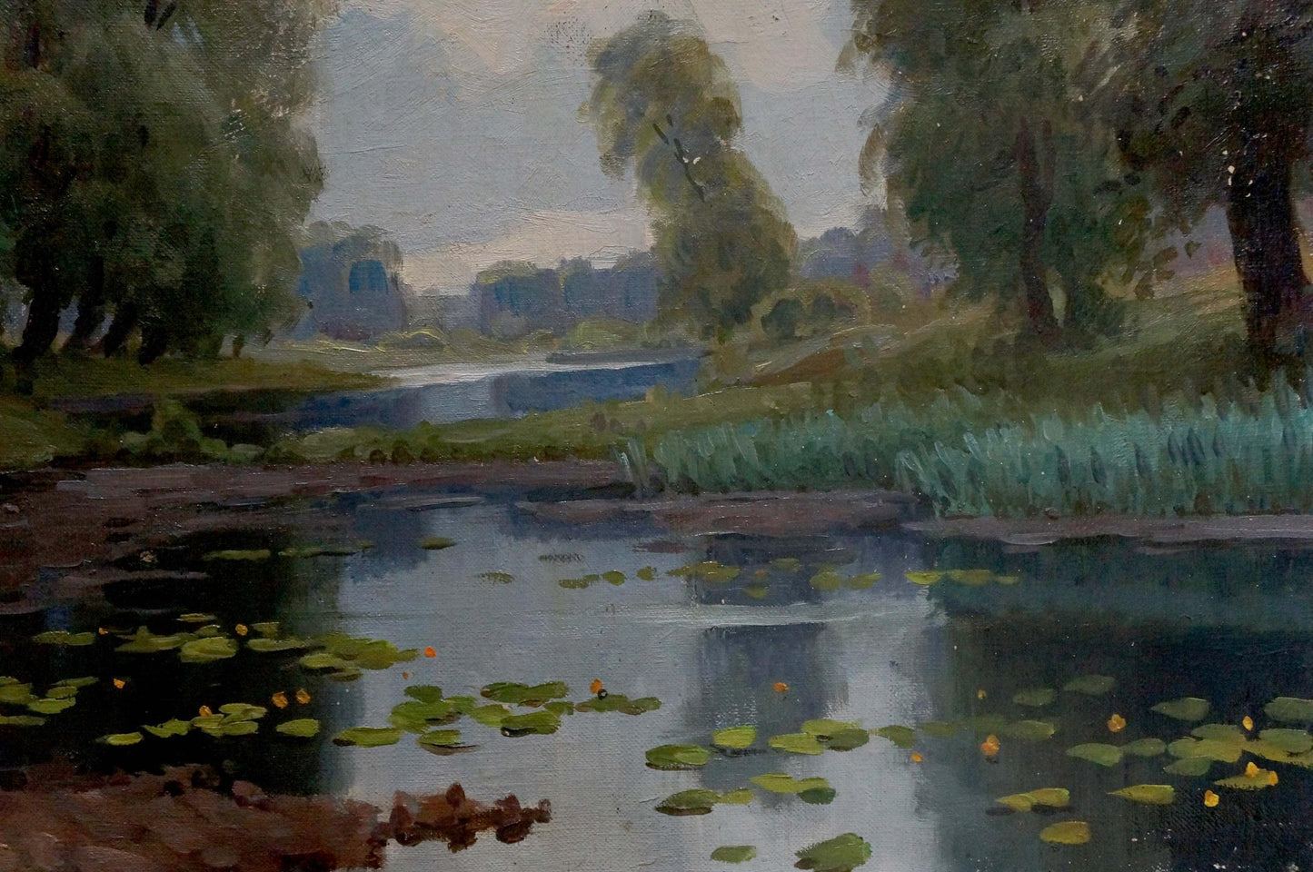 Oil painting Swamp landscape