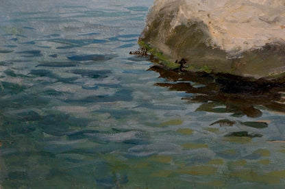 Oil painting Summer seashore Unknown artist