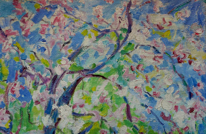 Oil painting Blooming apple tree Mandrikova - Donchik Nadezhda Alekseevna