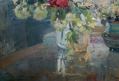 Oil painting Flowers on the table Bezugly Daniil Ivanovich