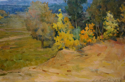 Oil painting Autumn Woodland Scene Unknown artist