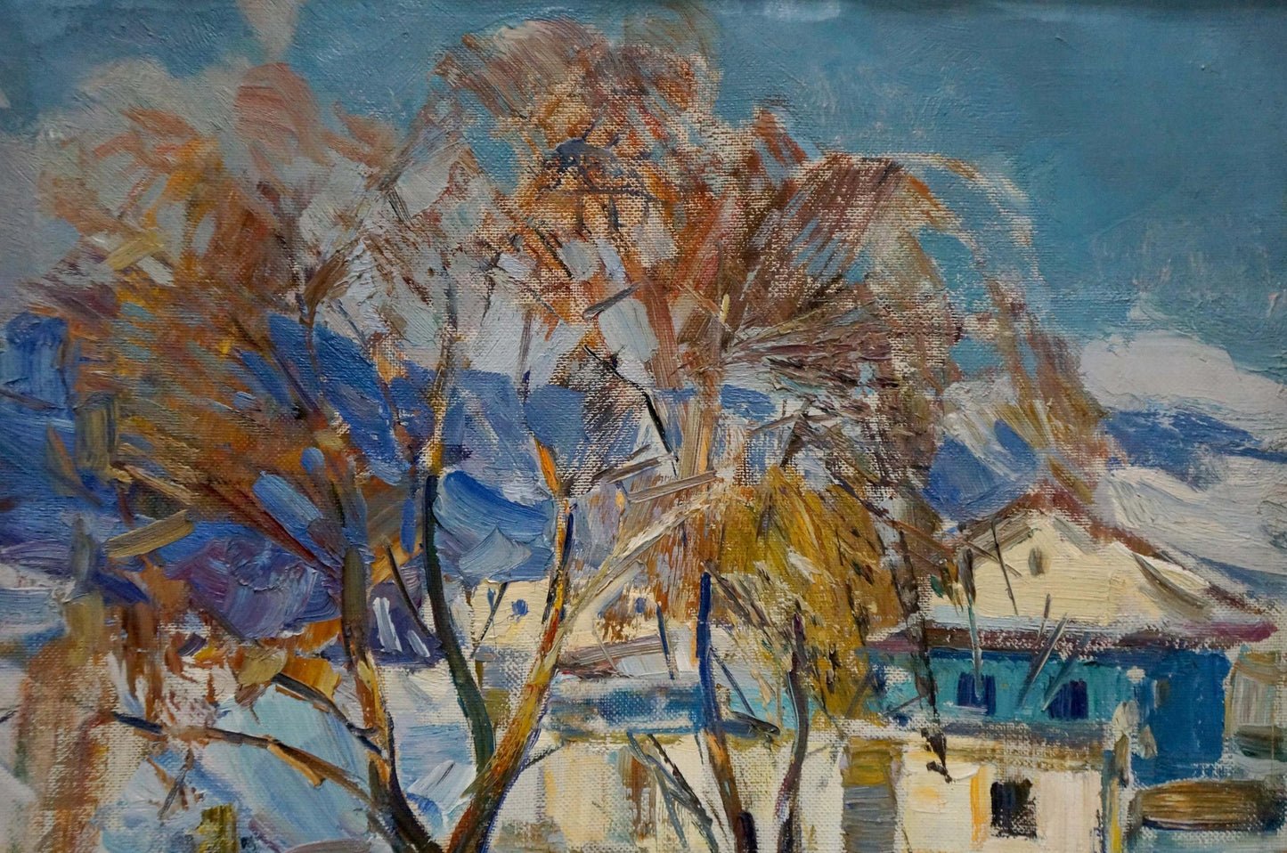 Oil painting Snow in the city Strelov Arkady Efimovich