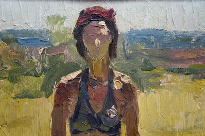 Oil painting Portrait of a girl in a swimsuit Victor Zhurakovsky