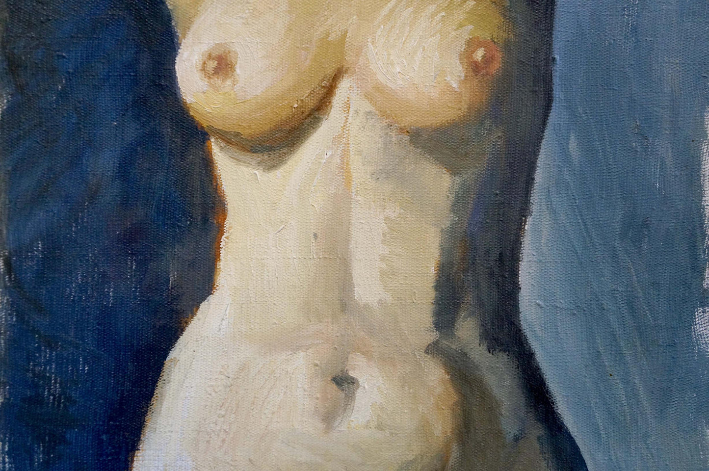 Oil painting Portrait of a naked girl Lomykin Konstantin Matveyevich