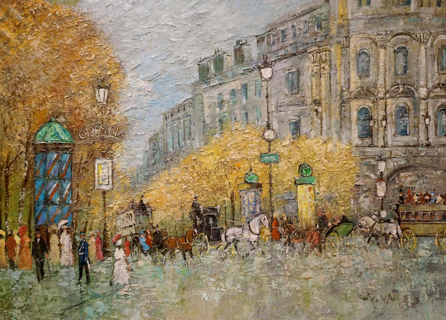 Oil painting Streets of Paris Walter Prescher Van Ed